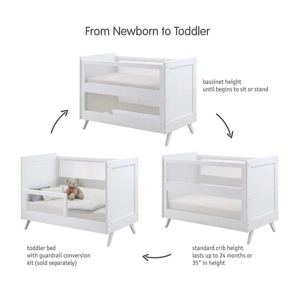 Breathable™ Mesh Toddler Bed Conversion Kit for 3-in-1 Convertible Crib - White 