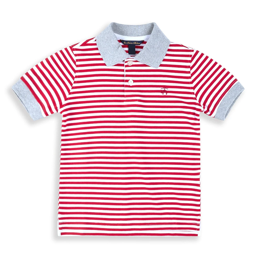 Polo Rayé Rouge Newport 4-14ans