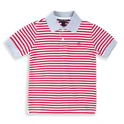 Polo Rayé Rouge Newport 4-14ans
