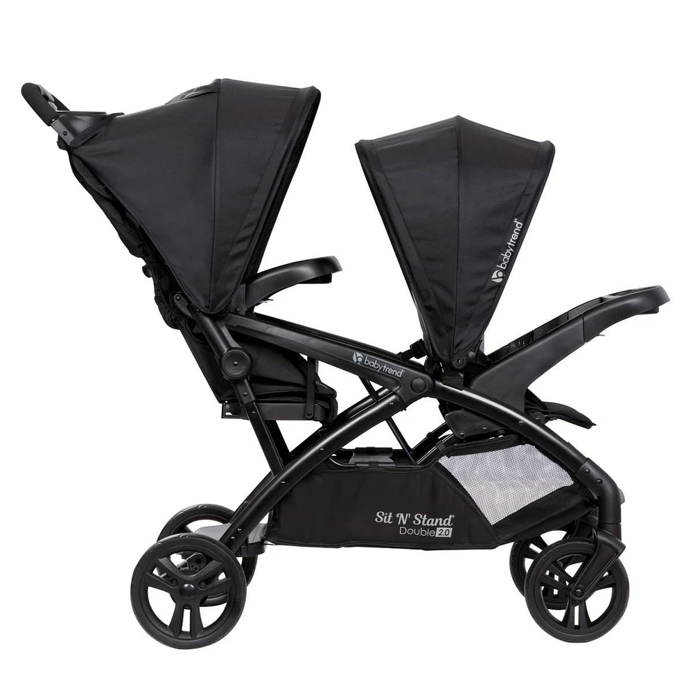 Sit N' Stand® Double 2.0 Stroller - Dash Black