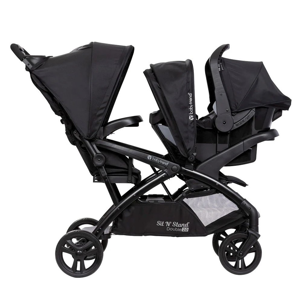 Sit N' Stand® Double 2.0 Stroller - Dash Black