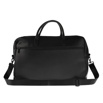 Vegan Leather Duffle Bag - Black