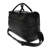 Vegan Leather Duffle Bag - Black