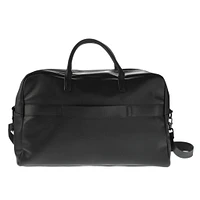 Vegan Leather Duffle Bag - Black
