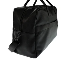 Vegan Leather Duffle Bag - Black