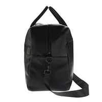 Vegan Leather Duffle Bag - Black