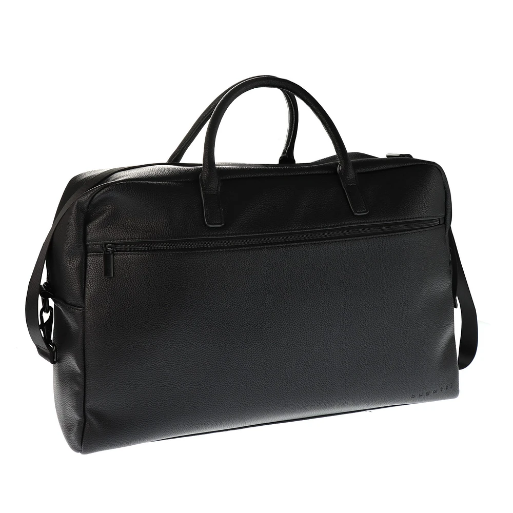 Vegan Leather Duffle Bag - Black