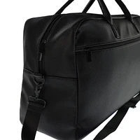 Vegan Leather Duffle Bag - Black