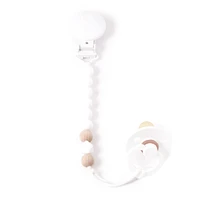 Mini Wood Pacifier Clip - White