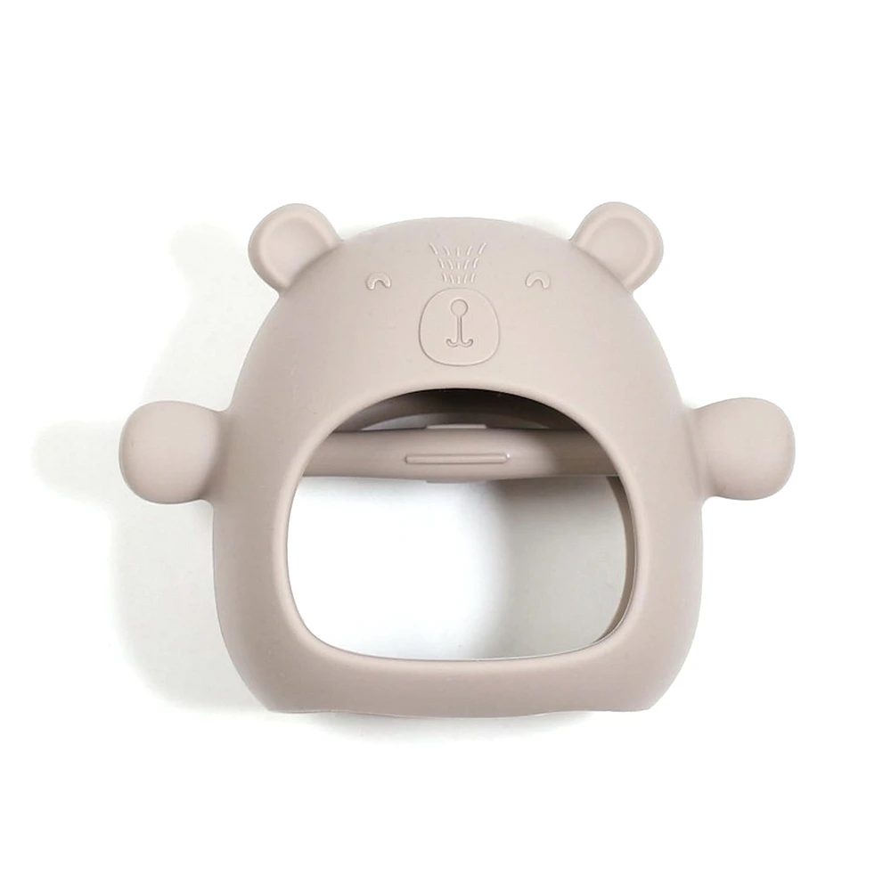 Silicone Teething Mitt - Taupe Bear