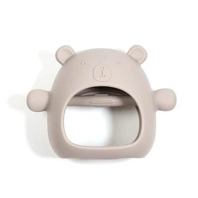 Silicone Teething Mitt - Taupe Bear