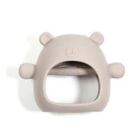 Silicone Teething Mitt - Taupe Bear