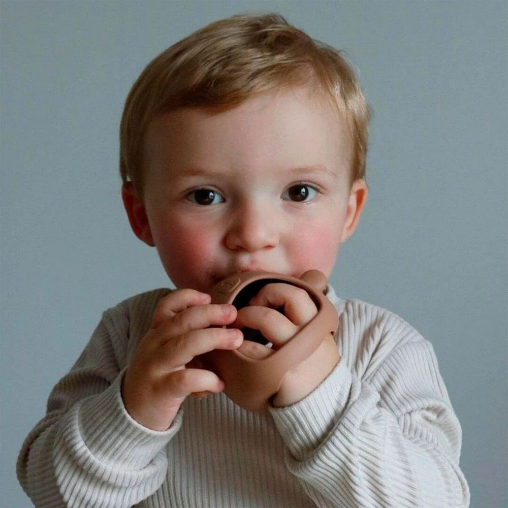 Silicone Teething Mitt - Blush Bear