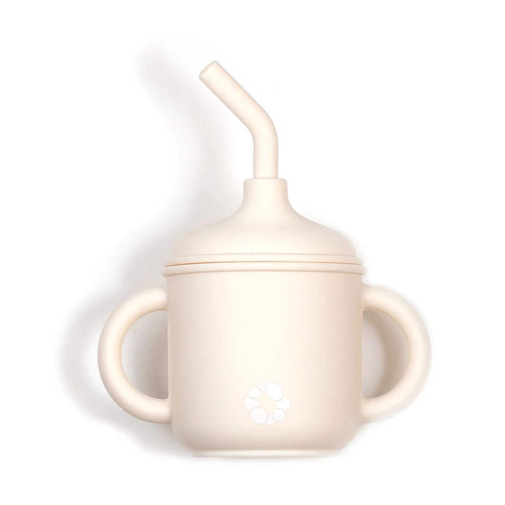 Gobelet Paille en Silicone - Ivoire