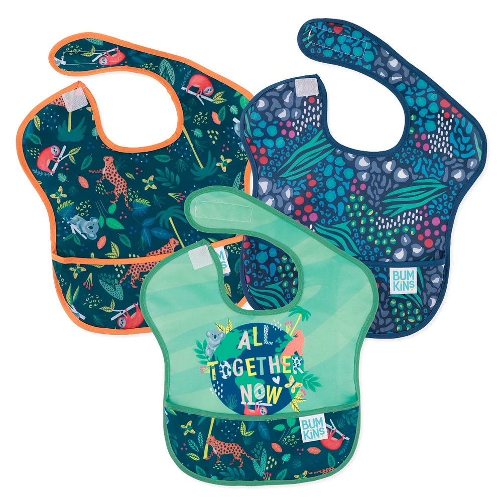 Waterproof SuperBib 3-Pack 6-24m - Jungle 