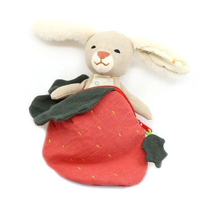 Peluche Lapin Fraise Mousseline
