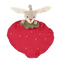 Doudou Mousseline Lapin Fraise