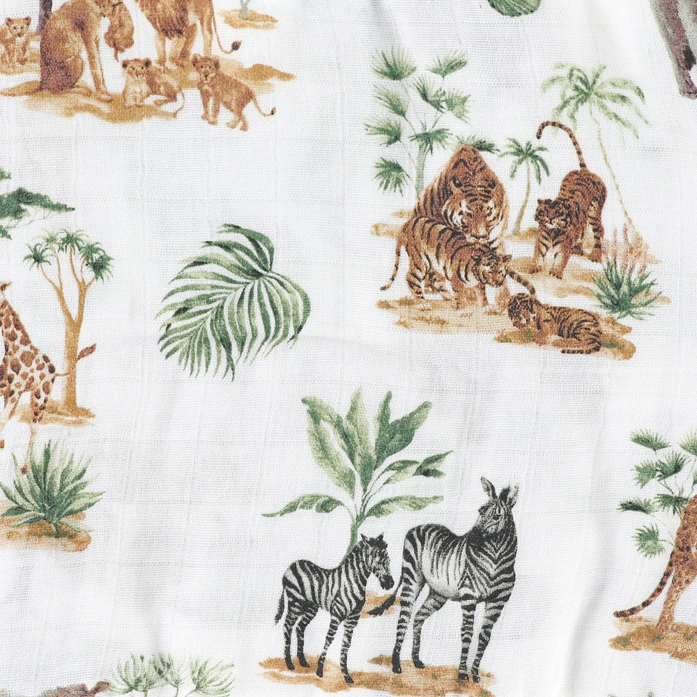 Couverture Mousseline Bambou - Jungle