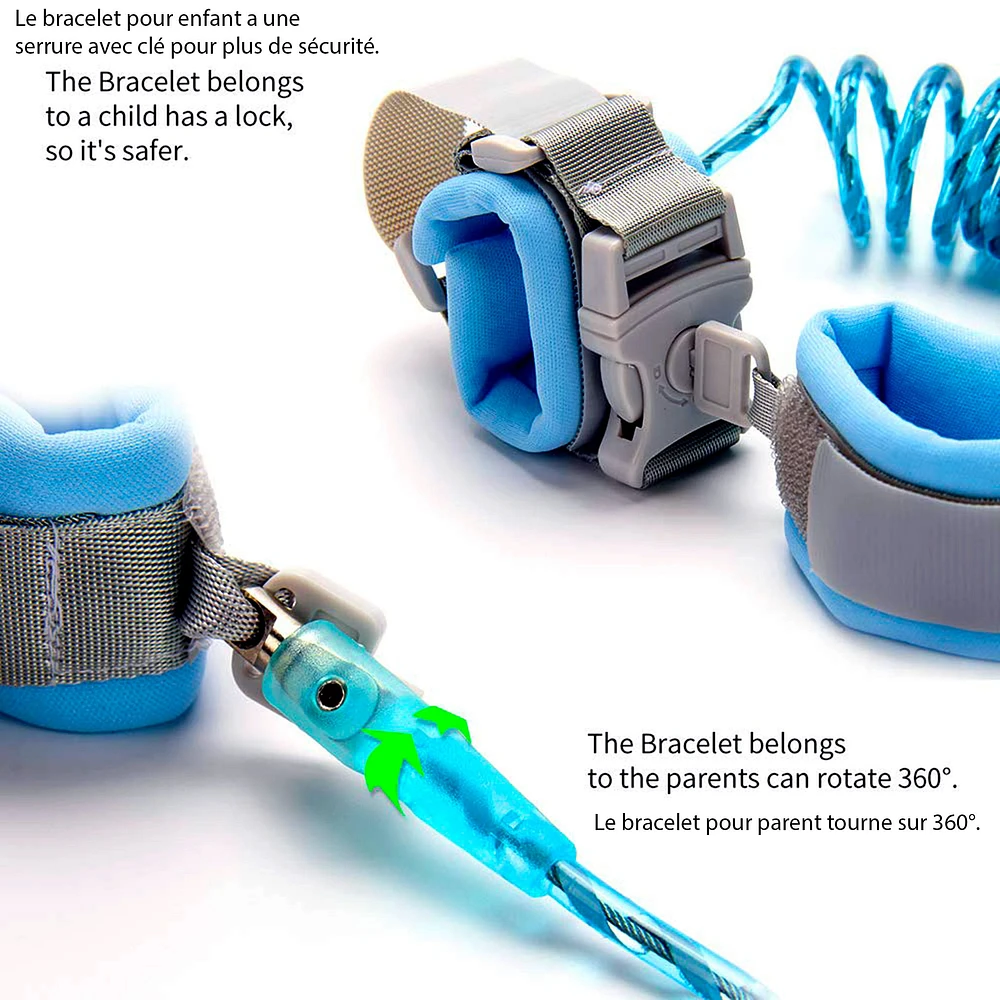Bracelet de Sécurité avec Clé - Bleu