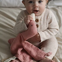 Doudou Mousseline - Oie Rose