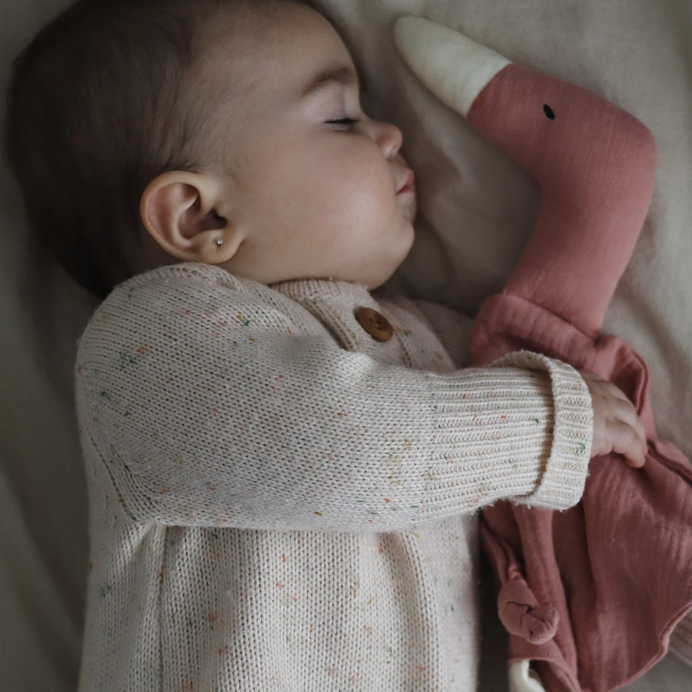 Doudou Mousseline - Oie Rose