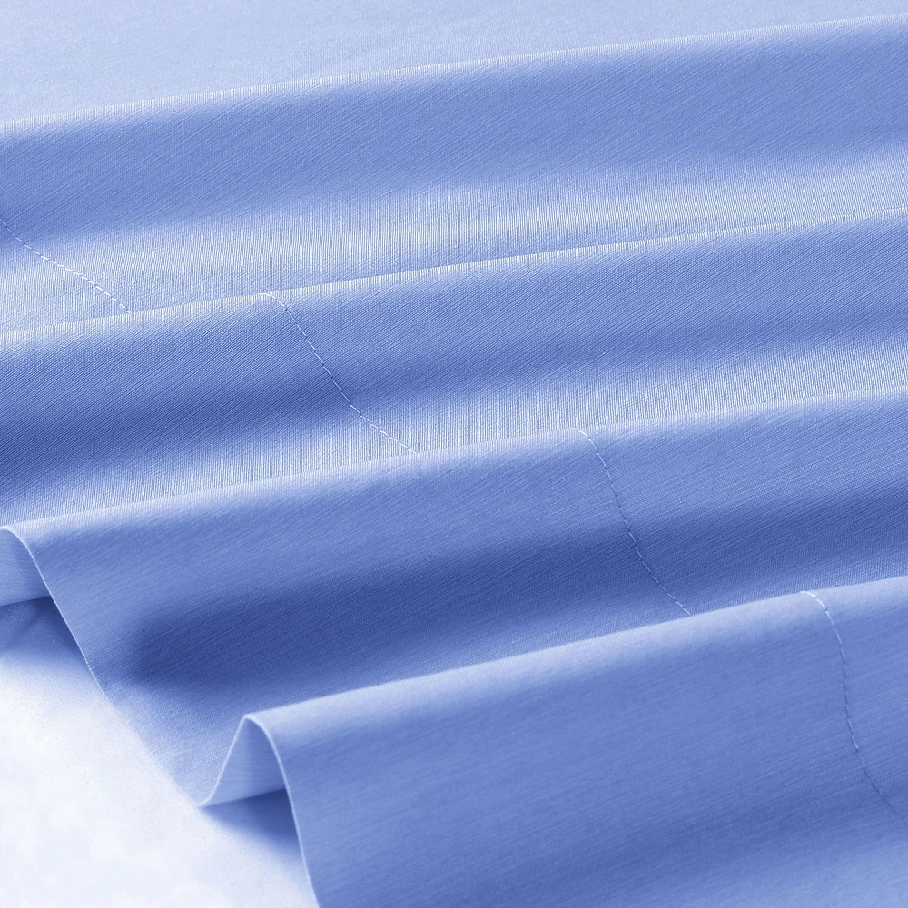 Ensemble Draps en Bambou Lit Double - Bleu