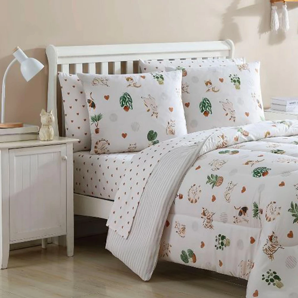 Ensemble Draps Lit Simple  - Coeurs