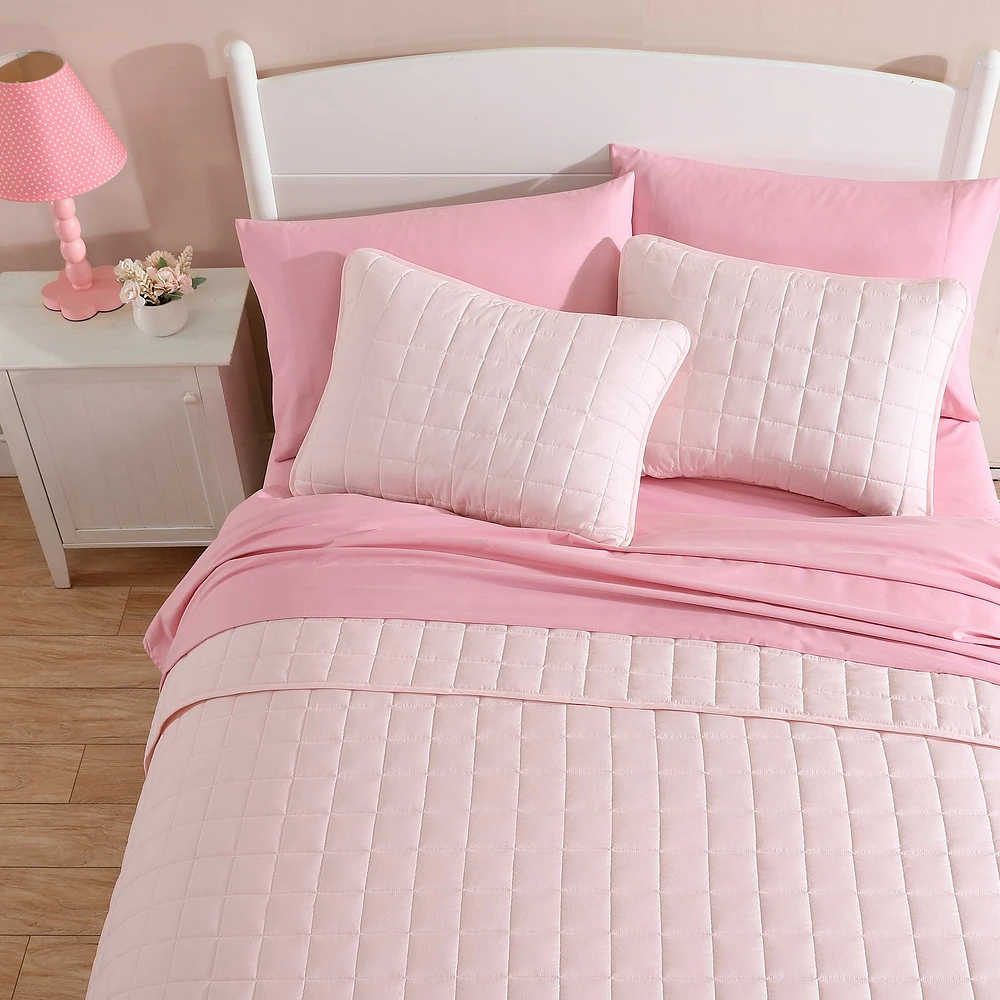 Courtepointe Lit Simple - Rose