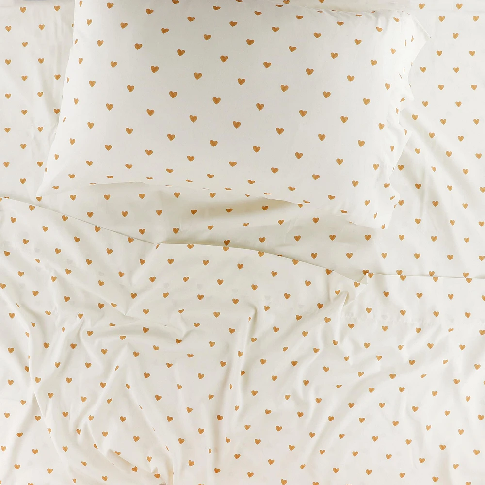 Ensemble Draps Lit Simple  - Coeurs