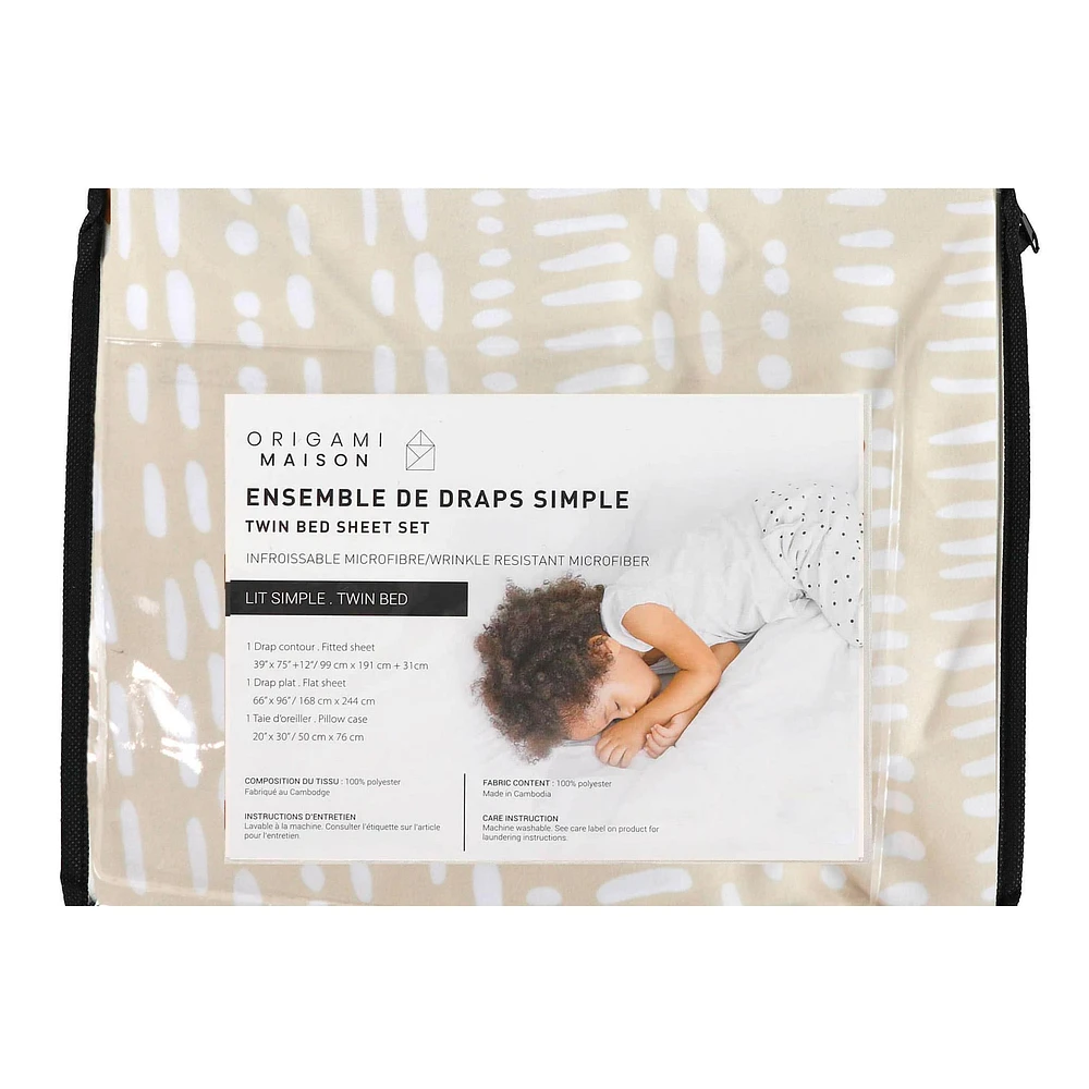 Twin Sheet Set - Beige