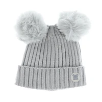 Double Pompom Newborn Beanie