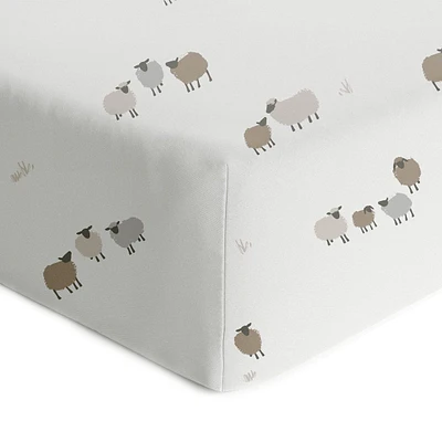 Drap Contour pour Lit de Bébé - Moutons (Laura Lémerveil Exclusivité)