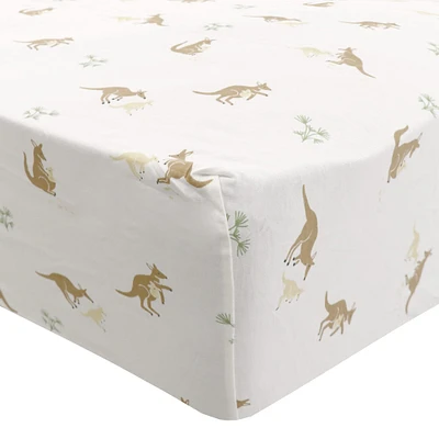 Drap Contour pour Lit de Bébé - Kangourous