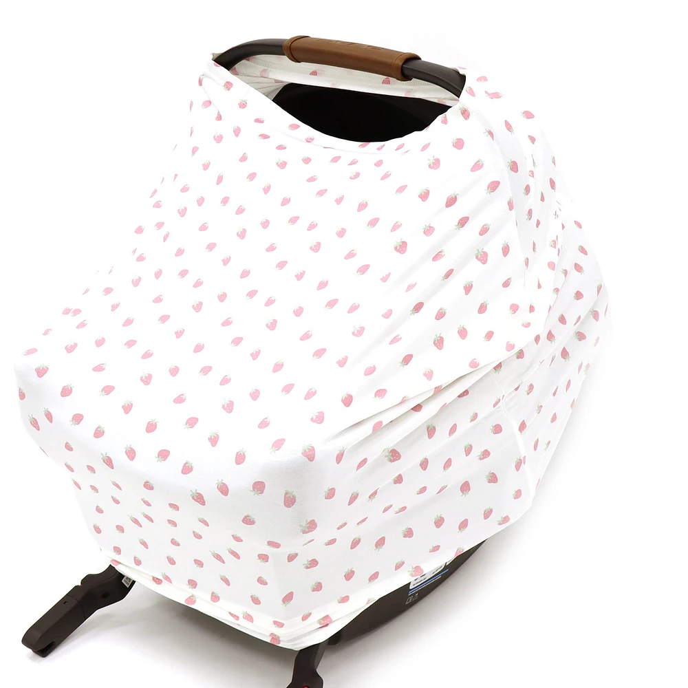Housse 3-en-1 Siège d'Auto et Foulard d'Allaitement  - Fraises