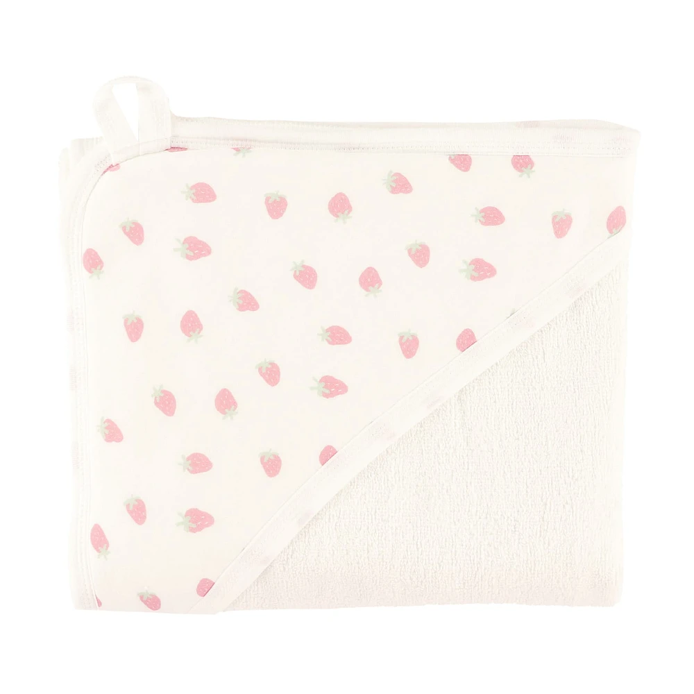 Serviette de Bain à Capuchon et Gant - Fraises