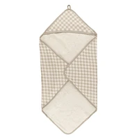Hooded Bath Towel and Wash Mitt - Plaid
