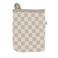 Hooded Bath Towel and Wash Mitt - Plaid