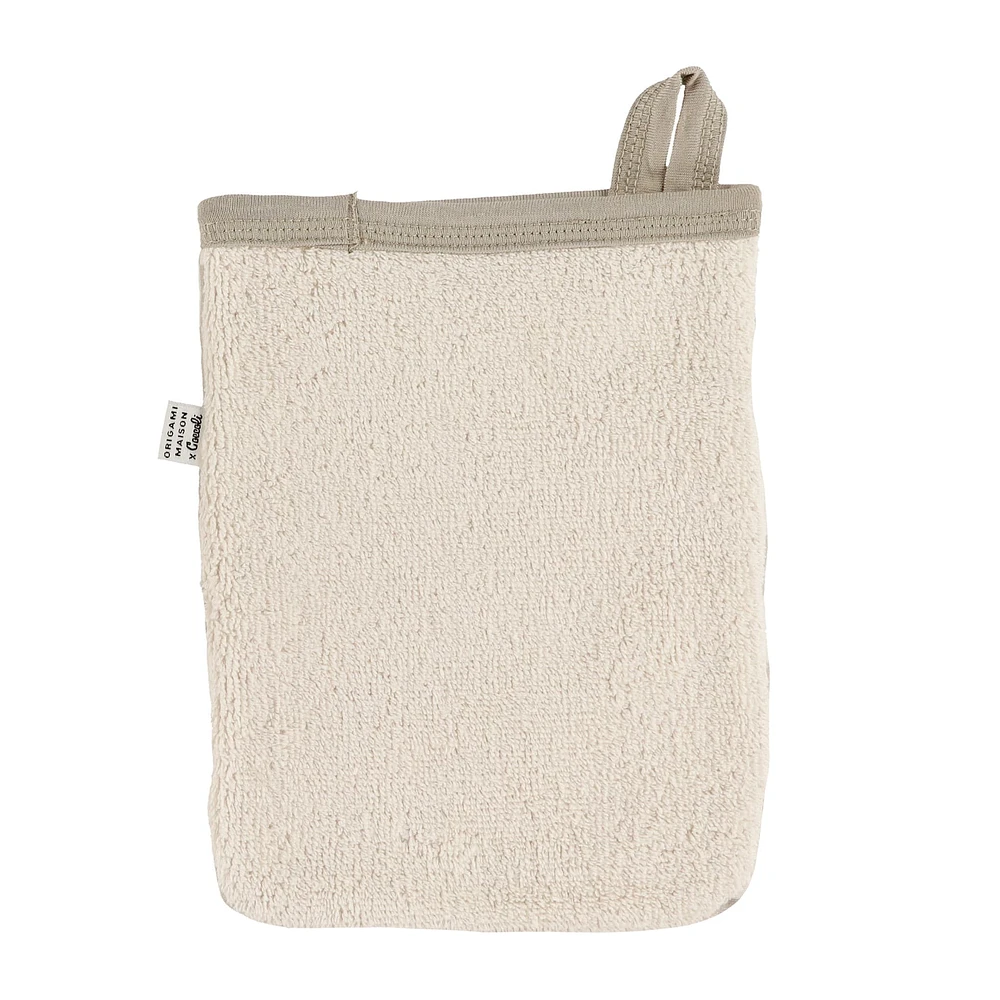 Hooded Bath Towel and Wash Mitt - Plaid