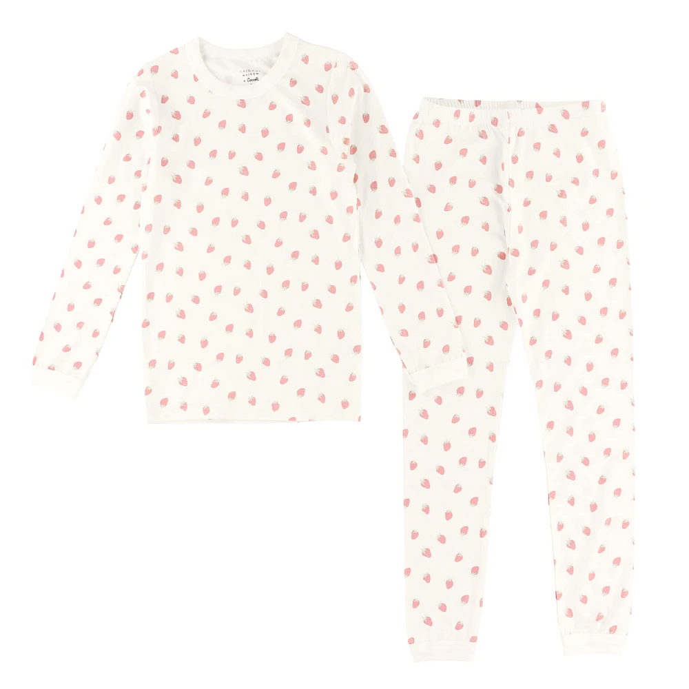 Pyjama Modal Long Fraises 2-12ans