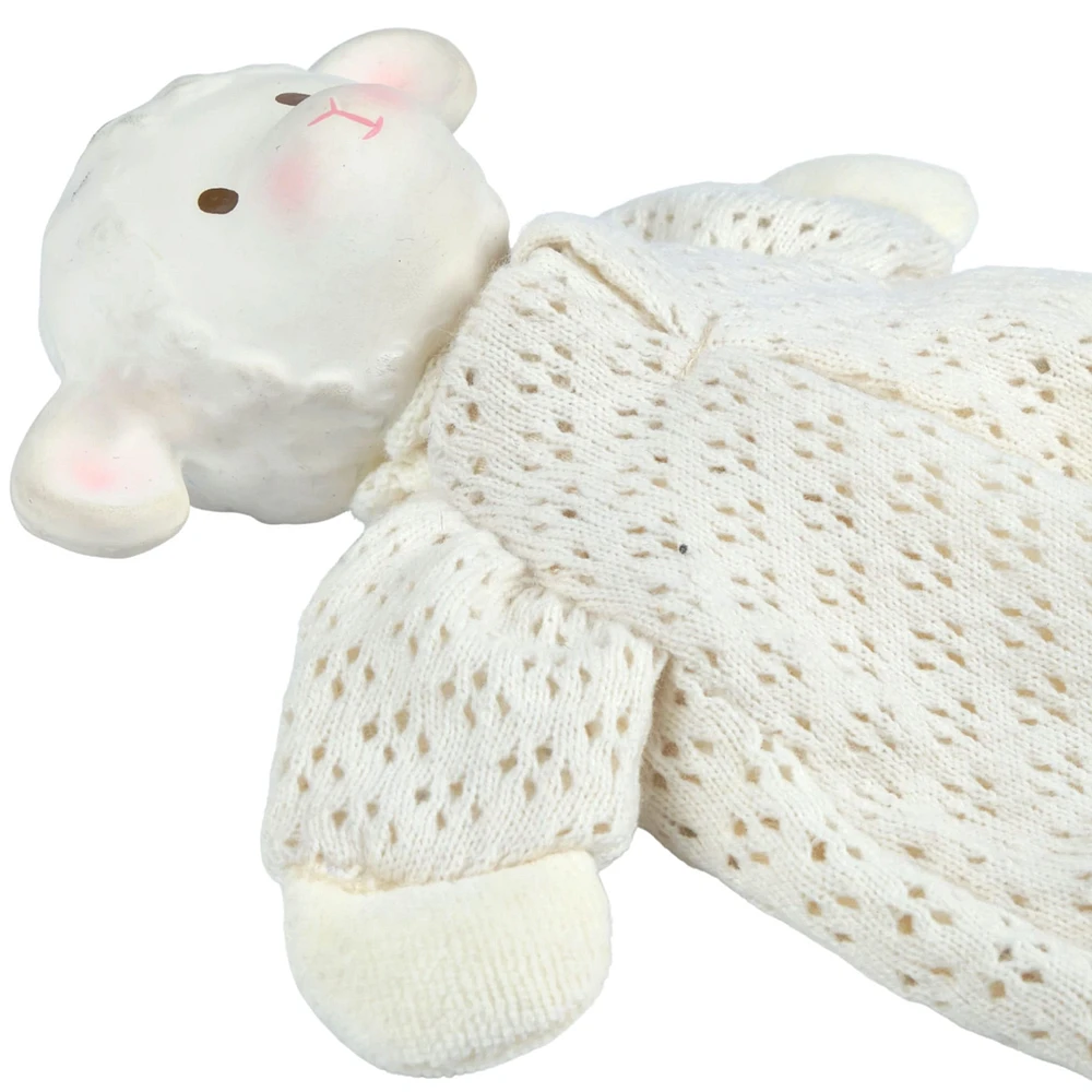 Bahbah the Lamb Baby Lovey with Organic Natural Rubber Teether
