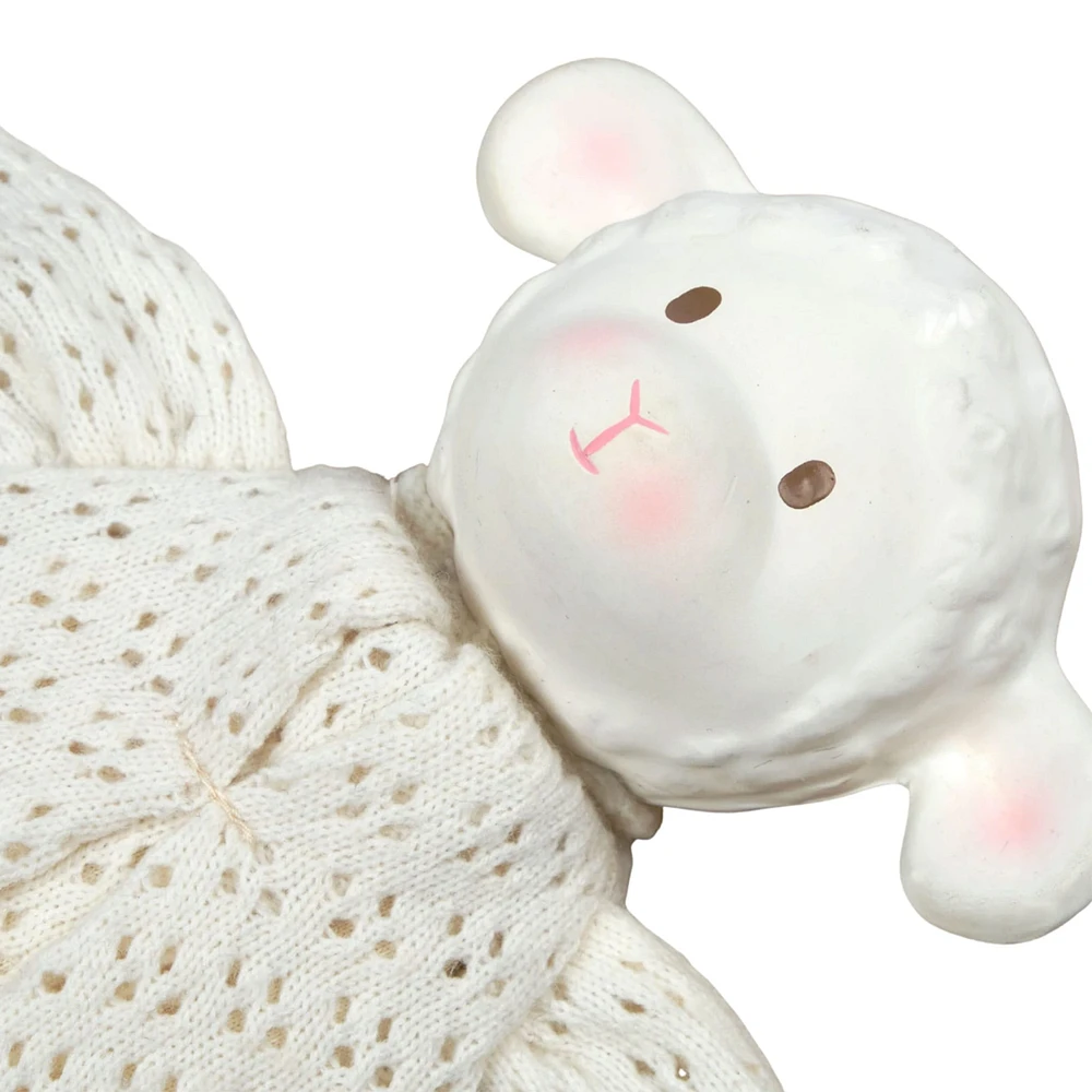 Bahbah the Lamb Baby Lovey with Organic Natural Rubber Teether