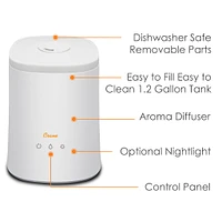 Humidificateur Ultrasonique à Vapeur Froide avec diffuseur d’arômes (1,2 gal.)