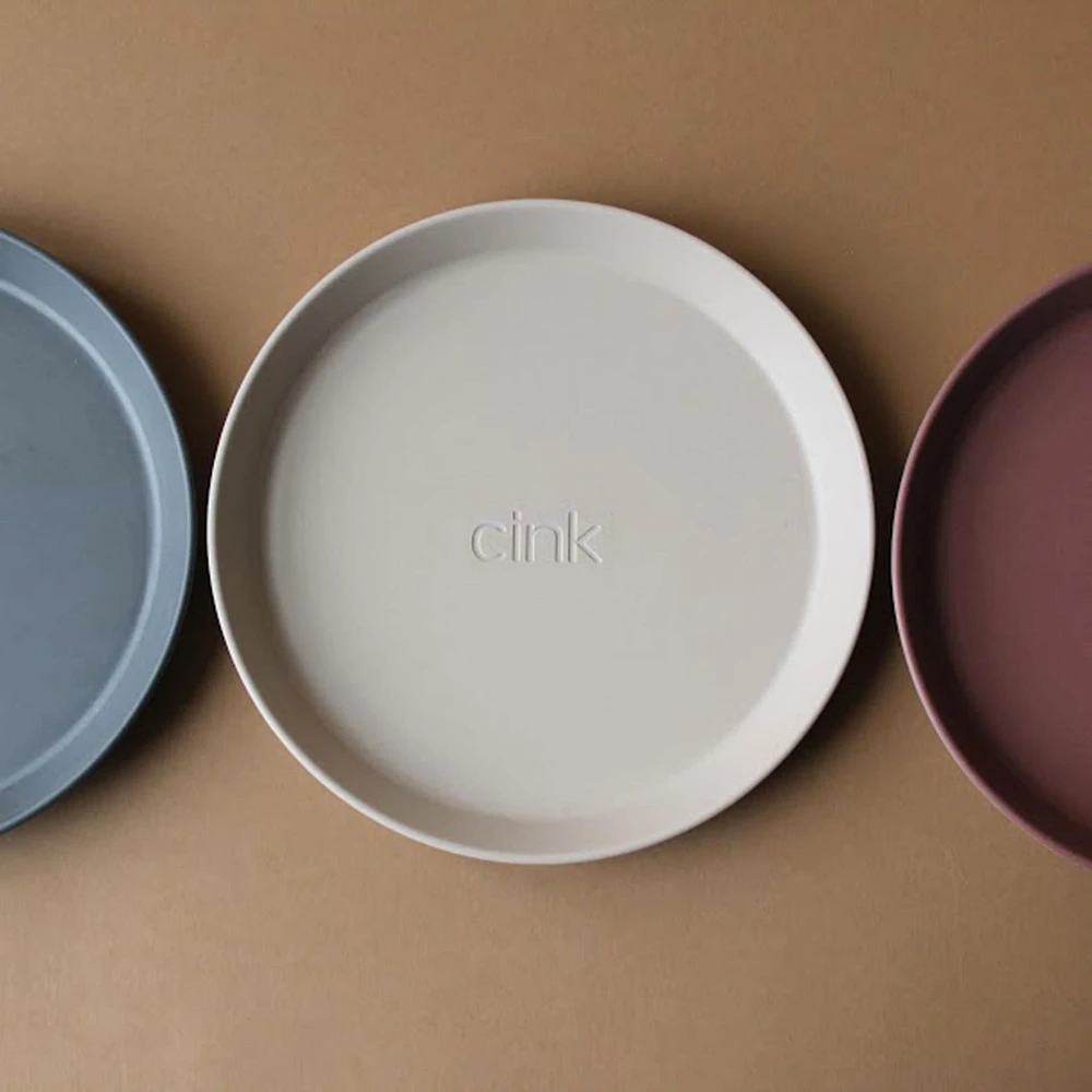 Assiette en Bambou Paquet de 3 - Fog/Beet/Océan
