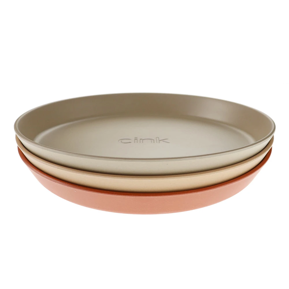 Bamboo Plates 3-pack - Fog/Rye/Brick