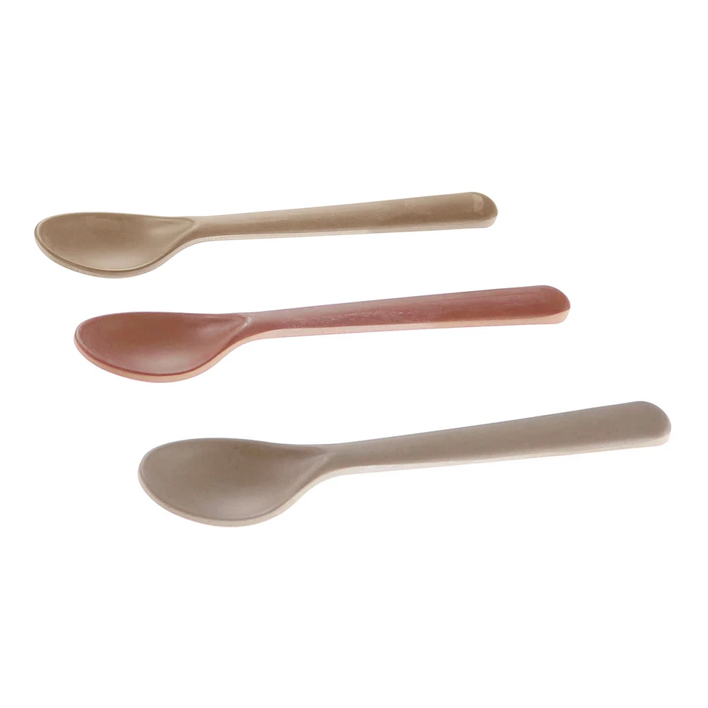 Bamboo Toddler Spoon 3-pack - Fog/Rye/Brick
