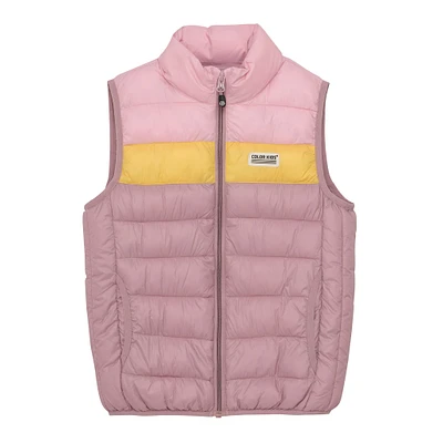 Colorblock Quilted Vest 4-8y