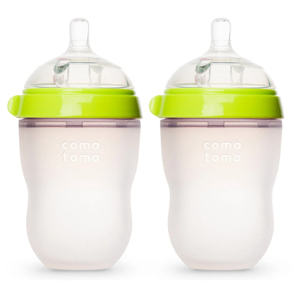 Biberon Souple à Flot Naturel Prévention des Coliques 250ml Ensemble de 2 - Vert
