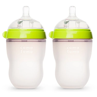 Biberon Souple à Flot Naturel Prévention des Coliques 250ml Ensemble de 2 - Vert