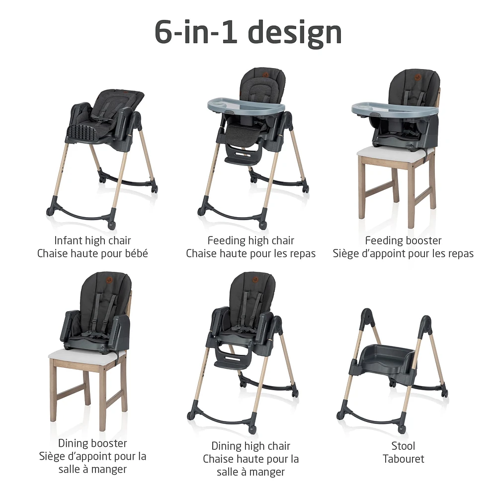 Minla 6-in-1  High Chair - Beyond Graphite
