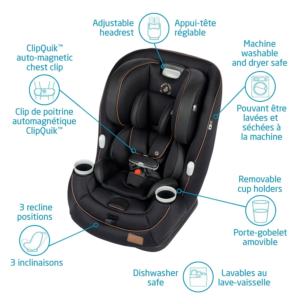 Pria All-in-One Car Seat 4-100lb - Designer Black